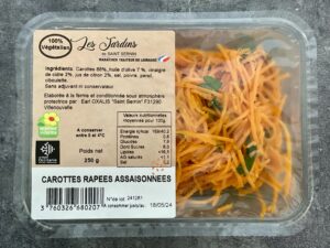 Carottes râpées assaisonnées