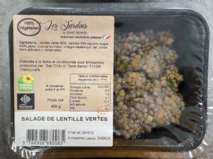 Salade de lentilles vertes